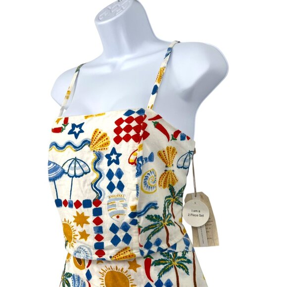 Midnight Sky Summertime Two Piece Set Beachwear Loungewear Size Large NWT - Picture 3 of 13